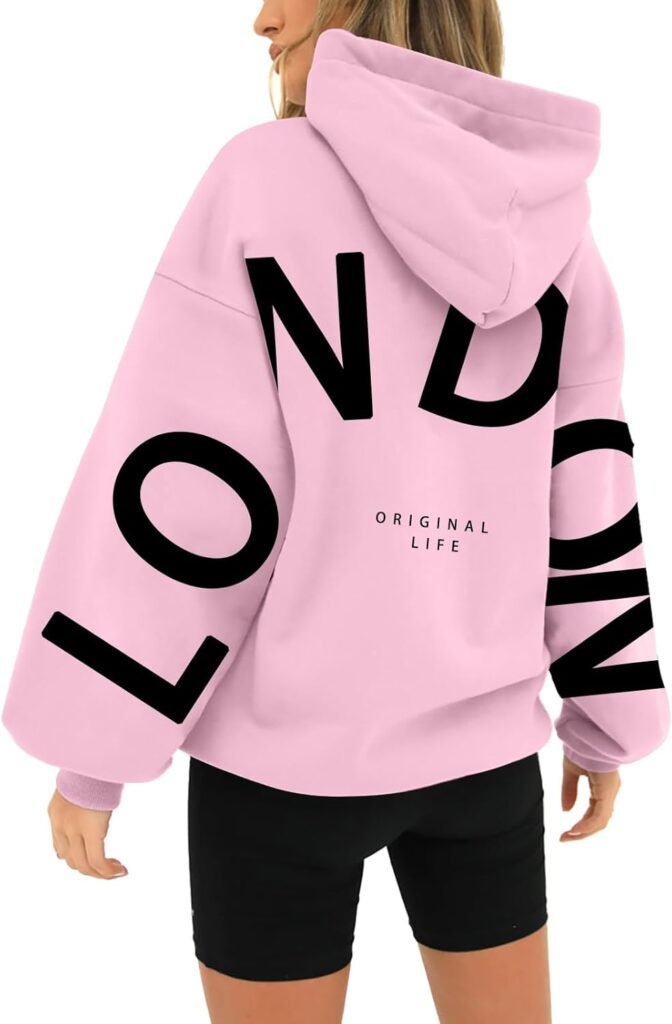 EMUKFD Hoodies for Women UK London Graphic Oversized Sweatshirts Letter Print Pullover Hoodie Pocket Drawstring Casual Hoody Jumpers Fashion Ladies Hip Hop Street Y2k Outfits Preppy Teen Girls Clothes EMUKFD Hoodies for Women UK London Graphic Oversized Sweatshirts Letter Print Pullover Hoodie Pocket Drawstring Casual Hoody Jumpers Fashion Ladies Hip Hop Street Y2k Outfits Preppy Teen Girls Clothes