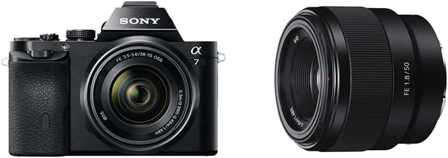 Sony ILCE7KB.CE Full Frame Compact System Camera with 28-70 mm Zoom Lens 24.3 MP and Sony SEL50F18F Lens Sony ILCE7KB.CE Full Frame Compact System Camera with 28-70 mm Zoom Lens 24.3 MP and Sony SEL50F18F Lens