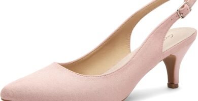 Greatonu Pointed Toe Sandals Slingback Kitten Heel Pointed Toe Pumps