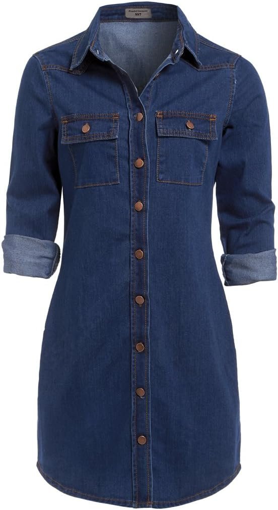SS7 New Vintage Denim Blue Shirt Dress Sizes 6-16 SS7 New Vintage Denim Blue Shirt Dress Sizes 6-16
