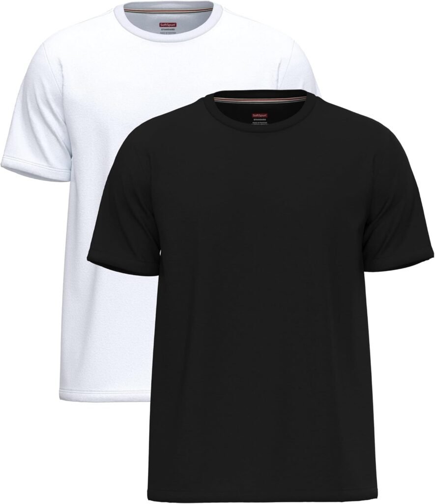 2 Pack T Shirts for Men UK 100% Cotton Tshirts | Plain Crew Neck Mens T Shirts Multipack