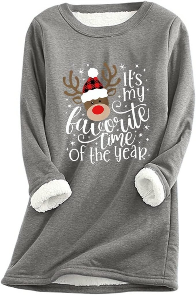 AMhomely Christmas Sweatshirts for Women Merry and Bright Funny Cute Elk Print Graphic Xmas Pullover Dressy Long Sleeve Crewneck Gnomes Santa Blouse Winter Warm Undershirts UK Size AMhomely Christmas Sweatshirts for Women Merry and Bright Funny Cute Elk Print Graphic Xmas Pullover Dressy Long Sleeve Crewneck Gnomes Santa Blouse Winter Warm Undershirts UK Size
