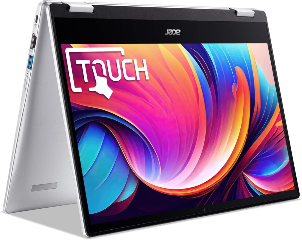 Acer Chromebook Spin 314 CP314-1H Convertible Laptop – Intel Celeron N4500, 4GB, 64GB eMMC, Integrated Graphics, 14-inch Full HD Touchscreen, Google Chrome OS, Silver