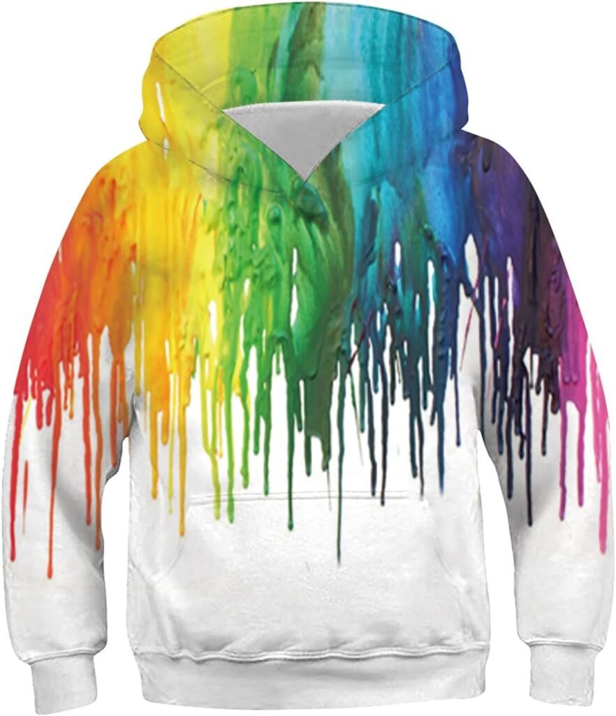 Ahegao Unisex Kids Hoodies Sweaters 3D Printed Casual Hooded Sweatshirts with Big Pockets for 4-14T Boys Girls