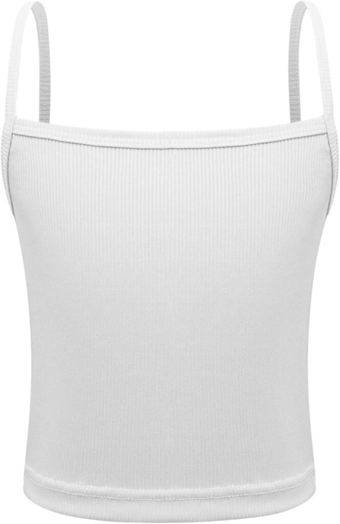 Alvivi Girls Sport Cami Basic Camisole Kids Spaghetti Straps Tank Sleeveless Crop Top Ballet Dance Vest Undershirt