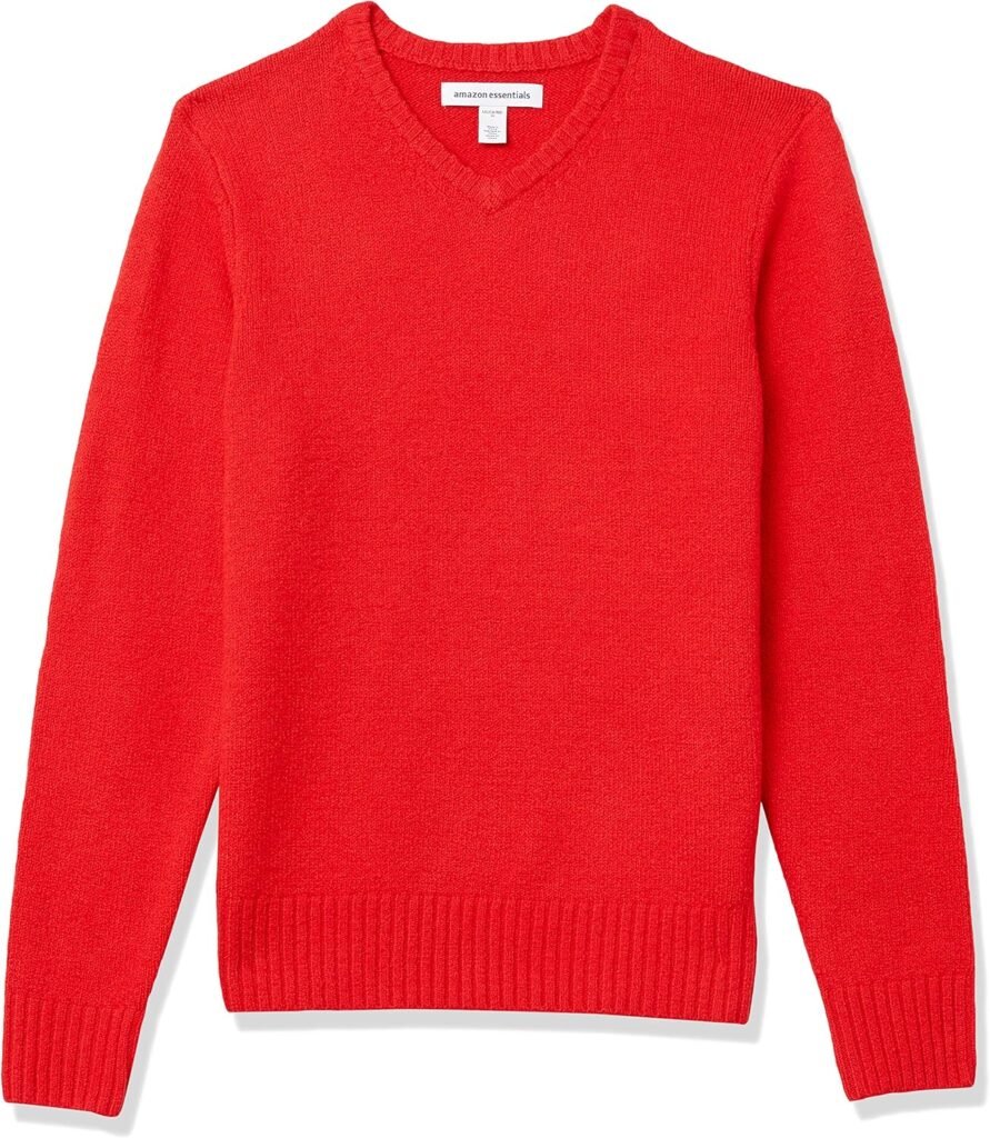 Amazon Essentials Men’s Long-Sleeve Soft Touch V-Neck Jumper