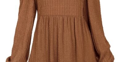 Aokosor Long Sleeve Knit Dress Square Neck Jumper Dresses Knee Length Babydoll Dresses Aokosor Long Sleeve Knit Dress Square Neck Jumper Dresses Knee Length Babydoll Dresses
