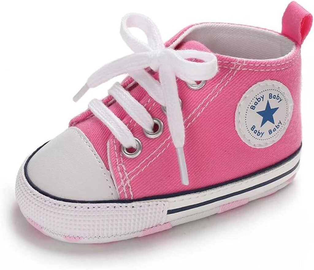 Baby Boys Girls Infant Canvas Sneakers High Top Lace up Newborn First Walkers Cribster Shoe Baby Boys Girls Infant Canvas Sneakers High Top Lace up Newborn First Walkers Cribster Shoe