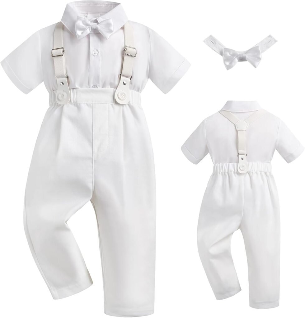 Booulfi Baby Boy Clothes Baby Kids Suit Christening Gift for Boy Short Summer Formal Wedding Church Gentleman Outfits Clothing