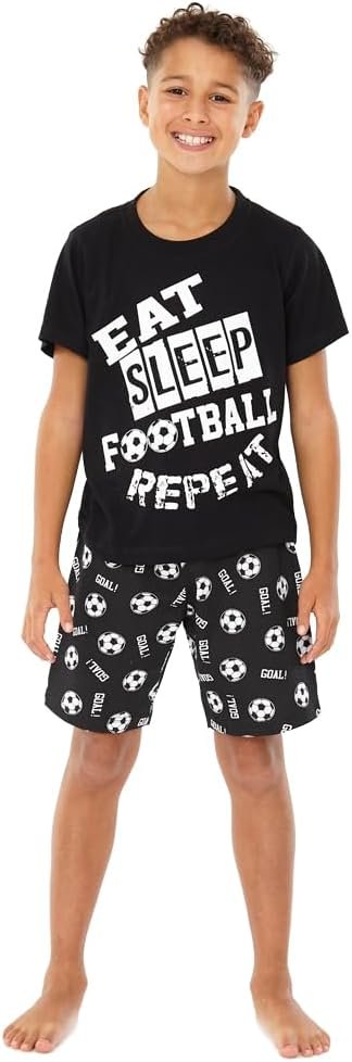 Boys Teens Gaming Gamer Football Short Pyjamas Set Nightwear Sleepwear UK Seller