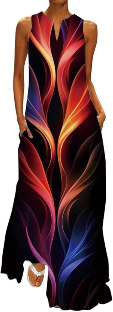 Buetory Maxi Dresses for Women 2024 Spring Summer Vintage Floral Summer Vneck Sleeveless Loose Beach Party Vacation Flowy Tunic Dress Buetory Maxi Dresses for Women 2024 Spring Summer Vintage Floral Summer Vneck Sleeveless Loose Beach Party Vacation Flowy Tunic Dress