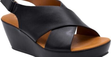 CIARA LONDON Ladies Open Toe Slip On Mid Heel Wedge Hook And Loop Casual Summer Sandals