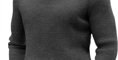 COOFANDY Mens Knitted Jumper Crew Neck Sweater Basic Narrow Stripes Knitting Shirt Long Sleeve Ribbed Jumpers Regular Fit Classic