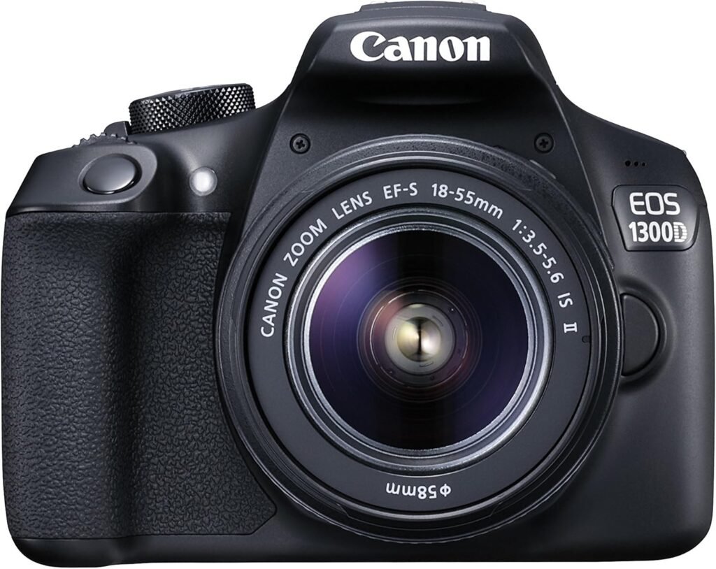 Canon EOS 1300D DSLR Camera with EF-S18-55 IS II F3.5-5.6 Lens – Black (Renewed)