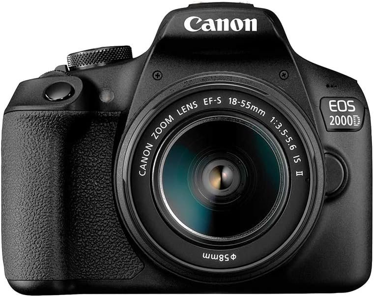 Canon EOS 2000D DSLR Camera and EF-S 18-55 mm f/3.5-5.6 IS II Lens, Black (Renewed)