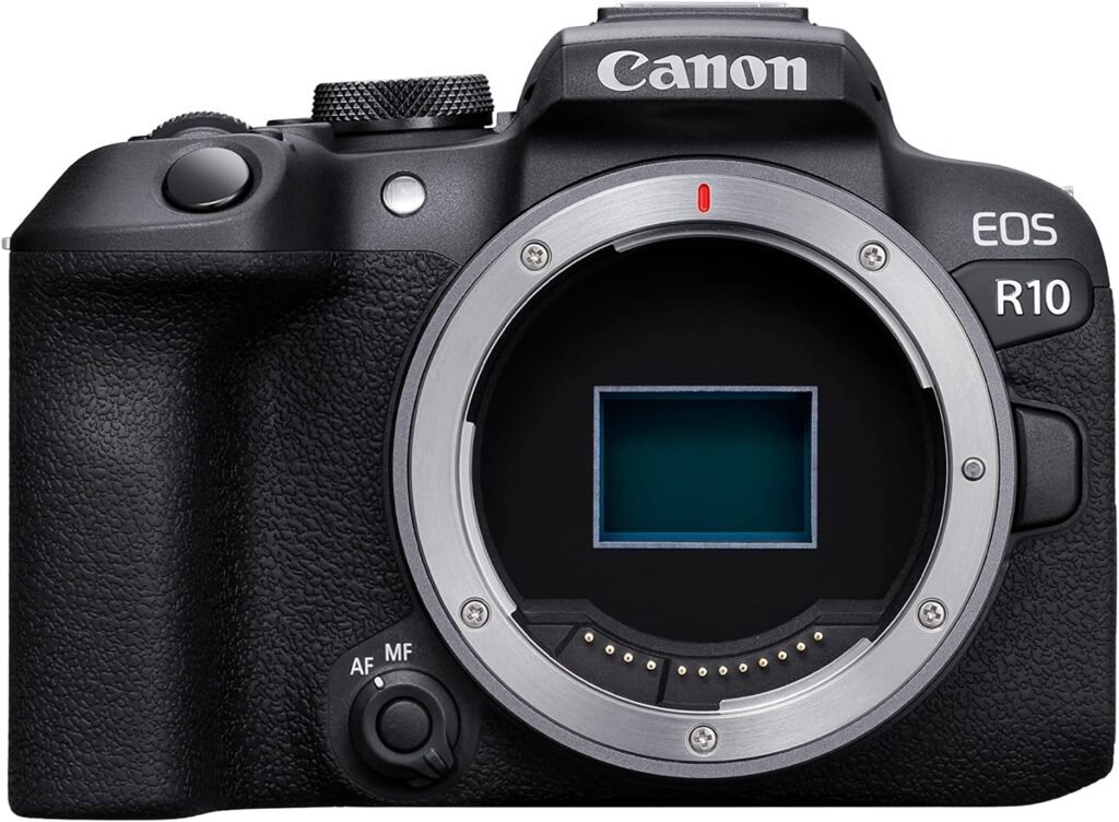 Canon EOS R10 Mirrorless Camera Body – 24.2 MP, APS-C Sensor, up to 4K 60p Video | Wi-Fi & Bluetooth | Dual Pixel CMOS AF II | Light and Compact