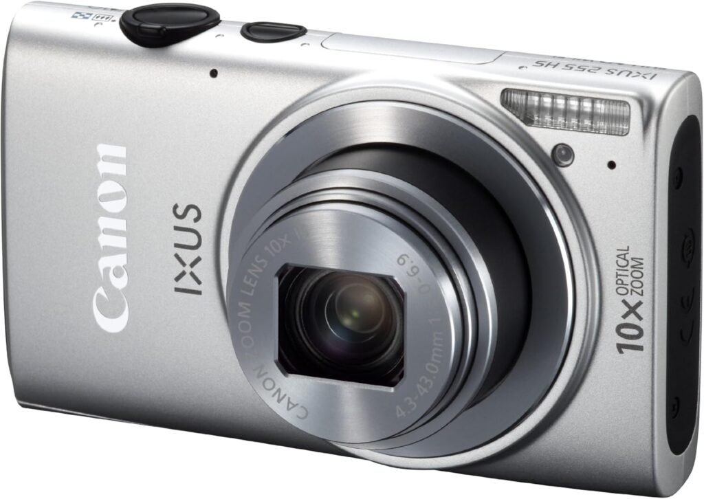 Canon IXUS 255 HS Digital Camera – Silver (12.1MP, Wi-Fi, GPS, 10x Optical Zoom) 3.0 inch LCD (Renewed)