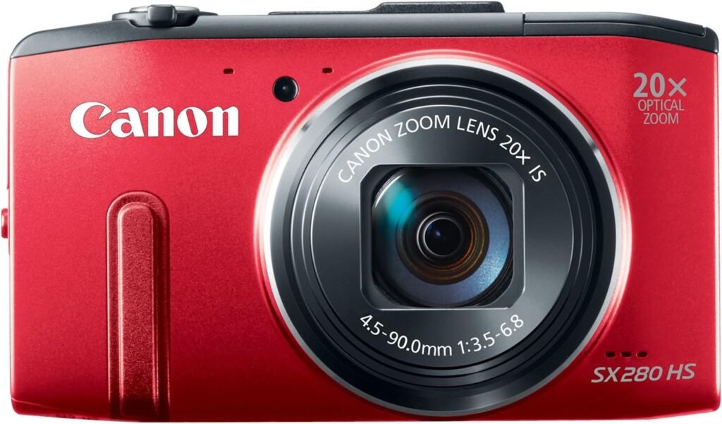 Canon PowerShot SX280 HS Compact Camera 12.1MP 1/2.3″ CMOS 4000 x 3000pixels Red – Digital Cameras (12.1MP, 4000 x 3000 pixels, CMOS, 20x, Full HD, Red) (Renewed)