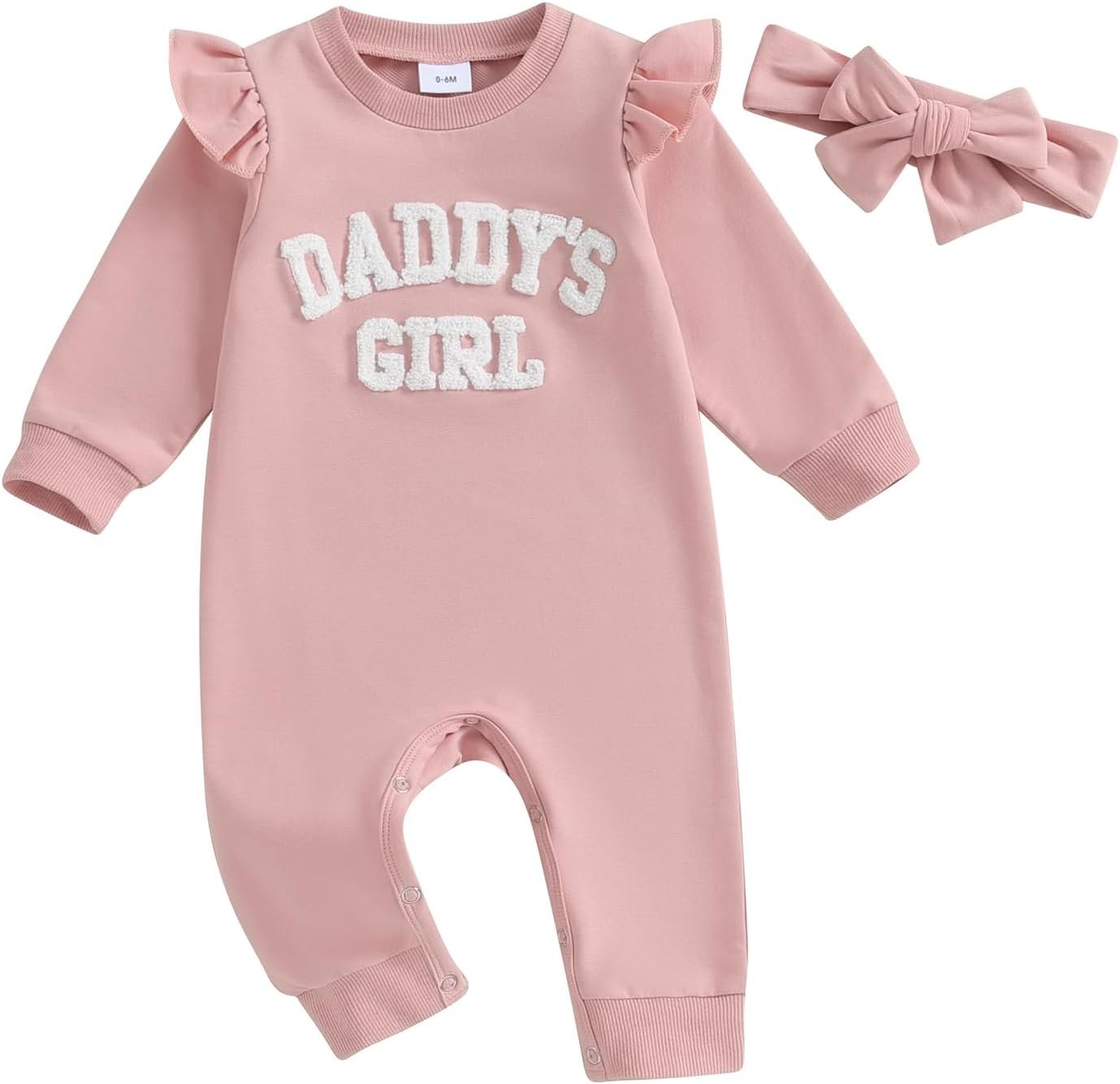 Carolilly Newborn Baby Girl Outfits 2Pcs Outfits Clothing Set Daddy’s Girl Fuzzy Letter Embroidery Long Sleeve Romper Bodysuit Round Neck Jumpsuit Toddler Clothes+Headband Carolilly Newborn Baby Girl Outfits 2Pcs Outfits Clothing Set Daddy’s Girl Fuzzy Letter Embroidery Long Sleeve Romper Bodysuit Round Neck Jumpsuit Toddler Clothes+Headband