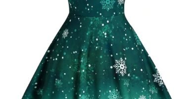 Christmas Dresses for Women Sale Vintage Cocktail Dress Christmas Tree Santa Snow Printed Xmas Party Swing Dress 2022 Elegant Comfy Flowy Ruffle Formal Dresses Long Sleeve Trendy Print Dresses