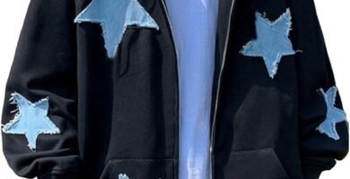 Cloyifun Women’s Oversized Zip Up Hoodies Y2K Star Printed Sweatshirts Teen Girl Fall Casual Jackets with Pockets