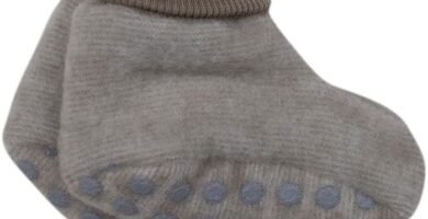 Cosilana, Baby Fleece Booties, 60% Wool (Organic), 40% Cotton (Organic) (Non-Slip Soles for Sizes EU 62/68 and Up)