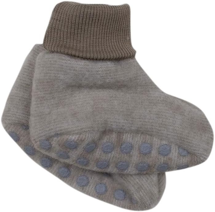 Cosilana, Baby Fleece Booties, 60% Wool (Organic), 40% Cotton (Organic) (Non-Slip Soles for Sizes EU 62/68 and Up)