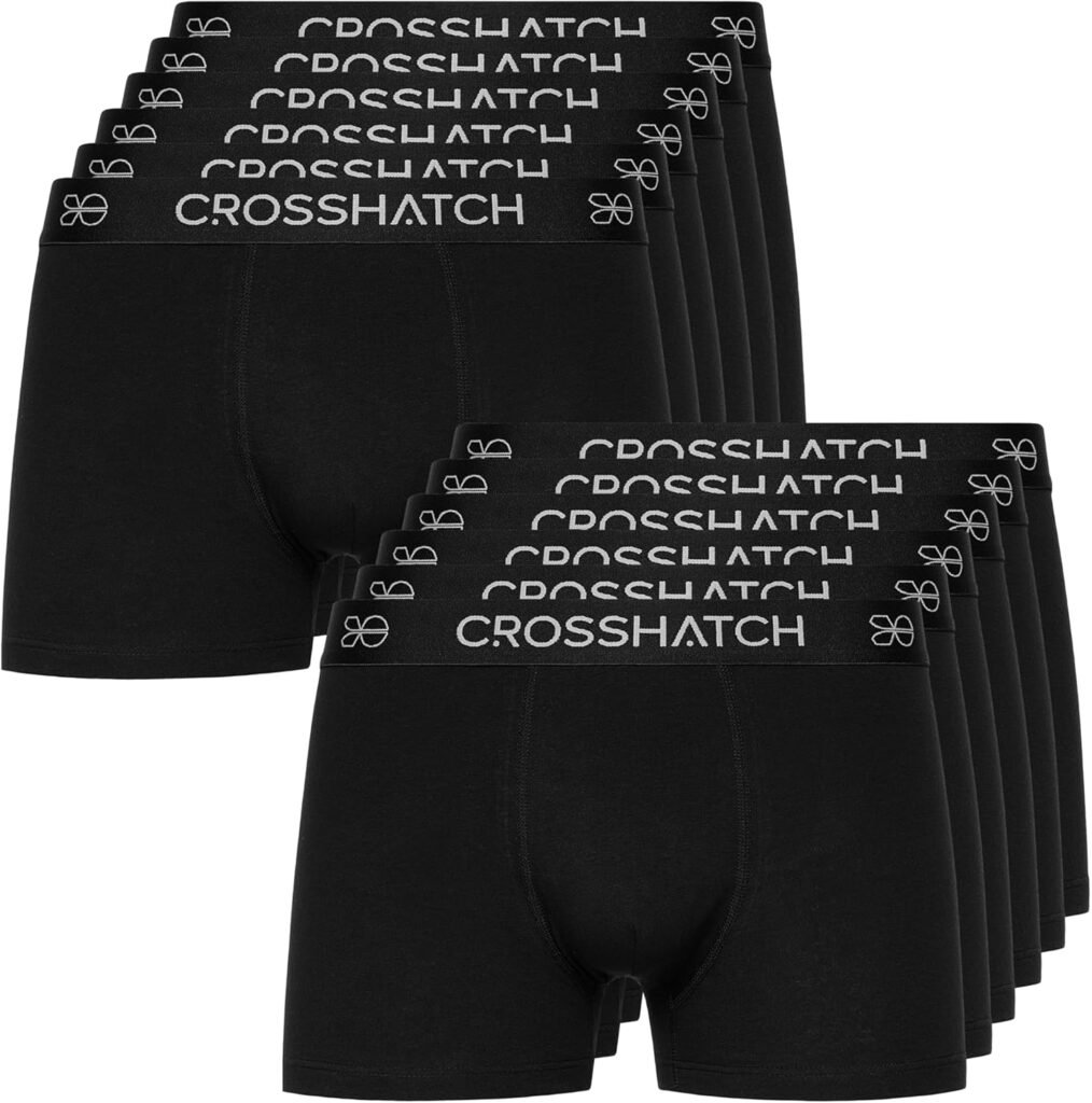 Crosshatch 12 Pack Men’s Hipster Multipack Boxer Shorts with Elastic Waistband – Cotton, Comfortable. Available in sizes: S – XXXL By Clothing247 Crosshatch 12 Pack Men’s Hipster Multipack Boxer Shorts with Elastic Waistband – Cotton, Comfortable. Available in sizes: S – XXXL By Clothing247