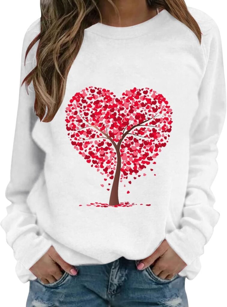 Cute Hoodies for Teens Womens Winter Fashion 2024 Women’s Top Blouse Valentine’s Heart Print Long-sleeved Sweatshirt Soft Top Casual O Neck Blouse Oversized Sweatshirts for Women Pullover Women Cute Hoodies for Teens Womens Winter Fashion 2024 Women’s Top Blouse Valentine’s Heart Print Long-sleeved Sweatshirt Soft Top Casual O Neck Blouse Oversized Sweatshirts for Women Pullover Women