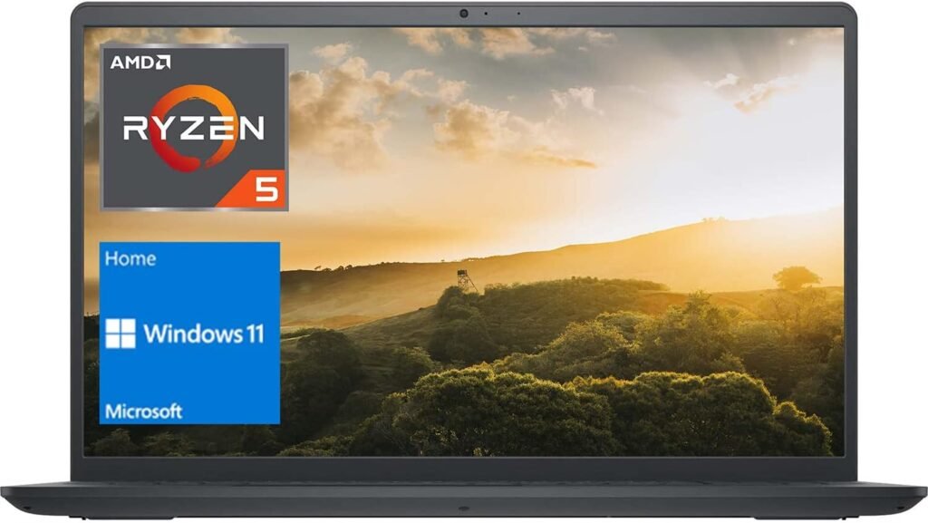 DELL Inspiron Laptop, 15.6″ HD Display, AMD Ryzen 5 3450U Processor, 32GB RAM, 1TB SSD, Webcam, HDMI, SD Card Reader, Wi-Fi, Windows 11 Home, Carbon Black
