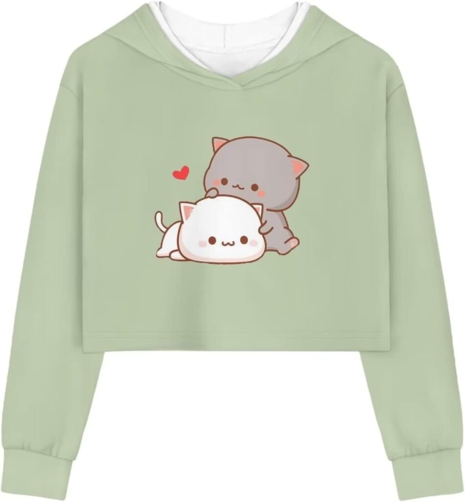 DISNIMO Girls Crop Tops Hoodies 5-14T Kids Long Sleeve Pullover Sweatshirts Athletic Volleyball Clothing