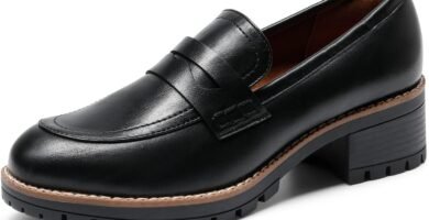 DREAM PAIRS Womens Moccasin Loafers, Slip On Platform Chunky Penny Heeled Loafers for Women Dressy and Work, Womens Business Casual and school Shoes