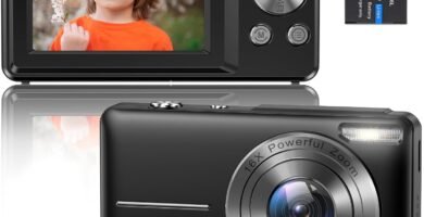 Digital Camera, 1080P HD 44MP Kids Digital Camera (No memory card),2.4″ LCD Screen Rechargeable Compact Camera with 16X Digital Zoom Camera for Kids, Boys Girls, Adult,Teenagers, Students (Black)