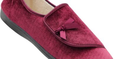 Dr Keller Womens Velour Faux Fur Lined Ladies Winter Wide Opening Diabetic Orthopaedic Slippers