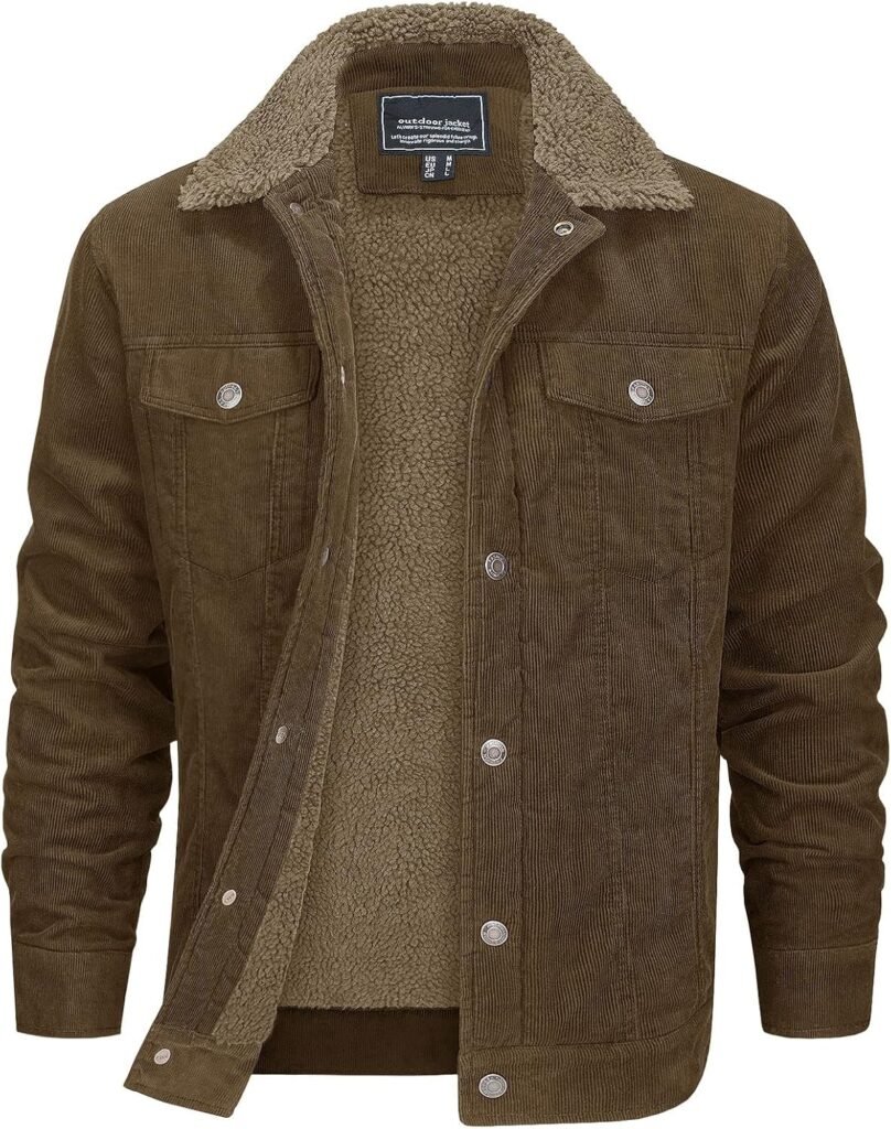 EKLENTSON Men’s Corduroy Jackets Cotton Sherpa Fleece Lining Trucker Coat Winter Thermal Lapel Collar Jacket with 5 Pockets EKLENTSON Men’s Corduroy Jackets Cotton Sherpa Fleece Lining Trucker Coat Winter Thermal Lapel Collar Jacket with 5 Pockets