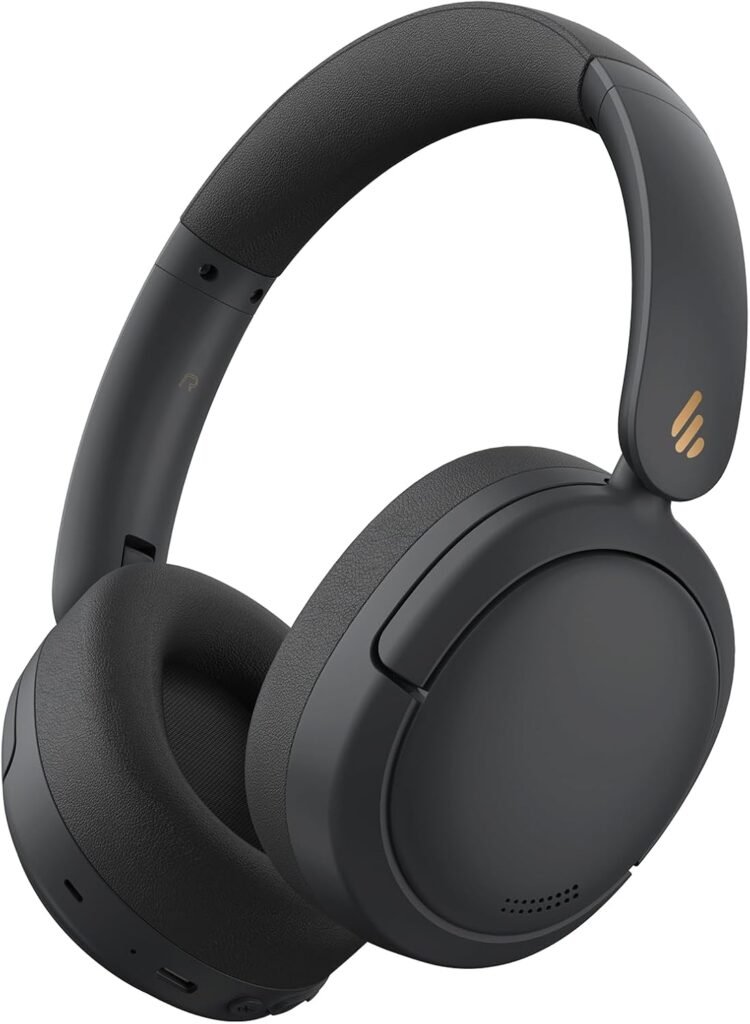 Edifier W800BT Pro Hybrid Active Noise Cancelling Headphones – Hi-Res Audio – AI Call Noise Cancellation – 45H Playtime – Fast Charging – Foldable – Wireless Over-Ear Bluetooth 5.4 Headphones – Black