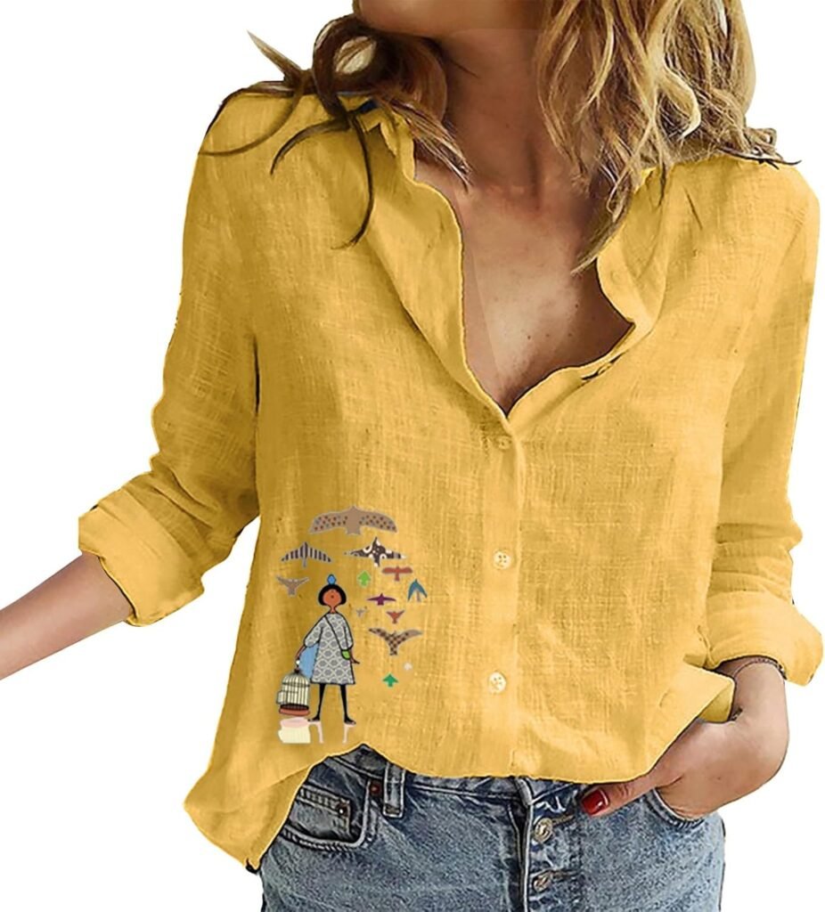 Elegant White Blouse Oversize Shirt Women’s Muslin Blouse Long Sleeve Oversized T-Shirt Floral Print T-Shirt Sport Summer Tops Shirt Sweatshirt Teenager Girls Fashion Y2k Streetwear