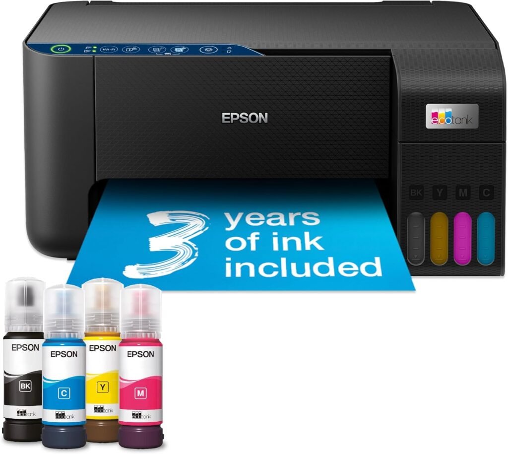 Epson EcoTank ET-2861 A4 Multifunction Wi-Fi Ink Tank Printer, With Up To 3 Years Of Ink Included , Black