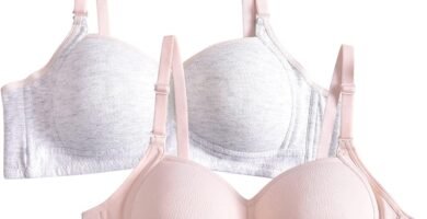 FEOYA Girls’ Underwear Girls Clothes Teen Bra Girls’ Sports Bras Thin Cotton Breathable Sports Bra Adjustable shoulder strap Crop Bra Wire Free Tops extender 3 hook FEOYA Girls’ Underwear Girls Clothes Teen Bra Girls’ Sports Bras Thin Cotton Breathable Sports Bra Adjustable shoulder strap Crop Bra Wire Free Tops extender 3 hook