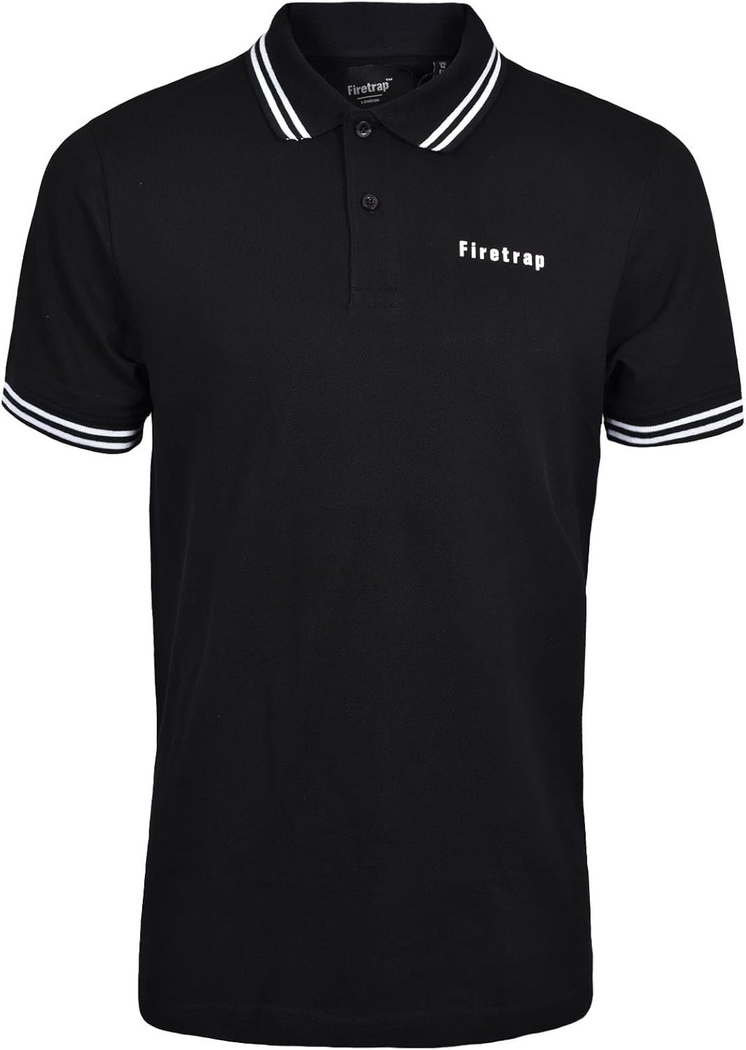 Firetrap Mens Polo Shirt Cotton Polos Tshirt Short Sleeve Summer Ribbed Tipping Collar Tshirts Top