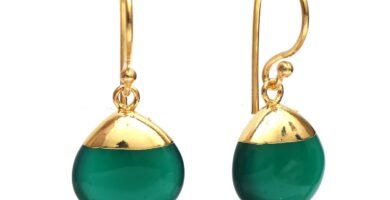 Gempires Natural Green Onyx Dangle Drop Earrings, Birthstone Jewelry, Onyx Earrings for Women, Thank You Gift, 14k Gold Plated Hook Gempires Natural Green Onyx Dangle Drop Earrings, Birthstone Jewelry, Onyx Earrings for Women, Thank You Gift, 14k Gold Plated Hook