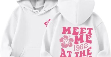 Girl’s Hoodie Oversize Back Print Meet Me 1962 At The Ocean Surf City Hoodie Girls Long Sleeve Hooded Graphic Preppy Sweatshirt Teen Hoodie Long Shirt Modern Sweatshirts