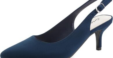 Greatonu Pointed Toe Sandals Slingback Kitten Heel Pointed Toe Pumps