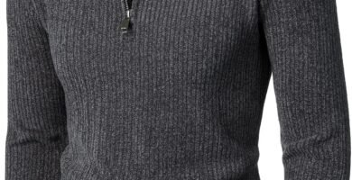 HOOD CREW Men’s 1/4 Zip Jumper Long Sleeve Warm Sweater Soft Cozy Knitwear Pullover