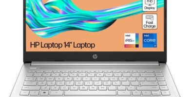 HP 14″ Laptop | Intel Core i7-1255U Processor | 16 GB RAM | 512 GB SSD | Intel Iris Xe Graphics | FHD Display | Up to 8hrs battery | Win 11 | Dual Speakers | Natural Silver | 14s-dq5007sa