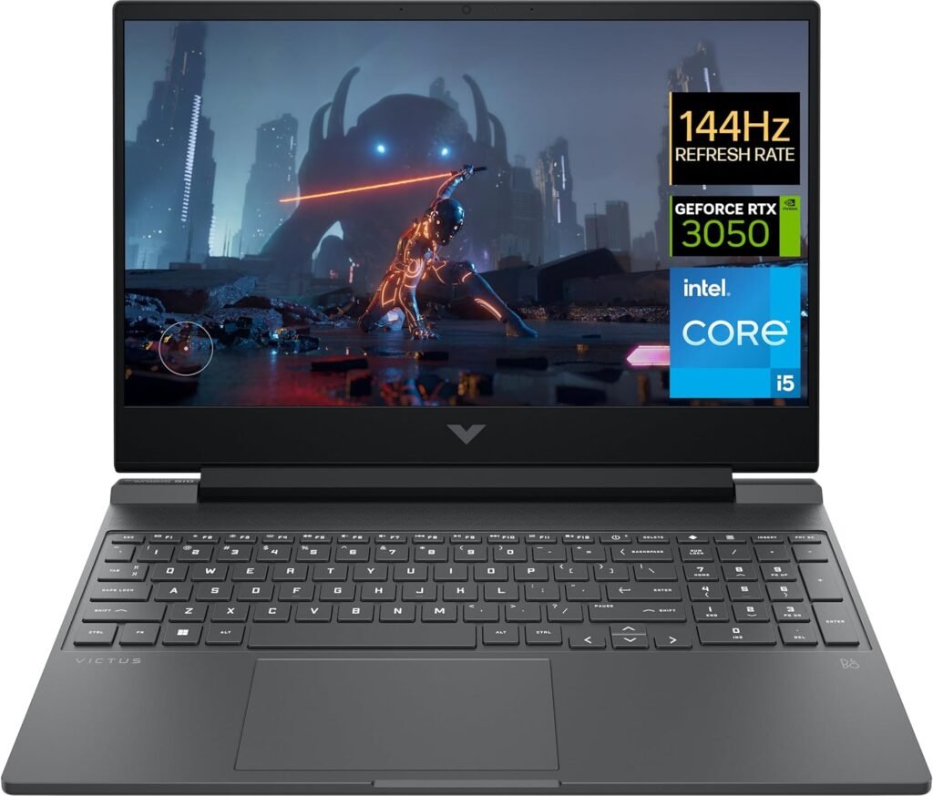 HP Victus Gaming 15-fa0021na 15.6″ FHD 144Hz – i5-12450H (8 Cores), Nvidia GeForce RTX 3050, 1TB PCIe Gen 4.0×4 NVMe, 16GB DDR4, SD Card Reader, GbE, WIFI 6, UK Backlit keys, Windows 11 Pro (Renewed)