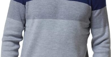 Hanger Lane Men’s Crew Neck Long Sleeve Knitted Lightweight Striped Regular Fit Pullover Jumper