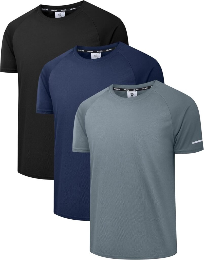 Holure Men’s 5 Pack Sportswear Breathable T-Shirts Quick-Drying Short-Sleeve Shirts Holure Men’s 5 Pack Sportswear Breathable T-Shirts Quick-Drying Short-Sleeve Shirts