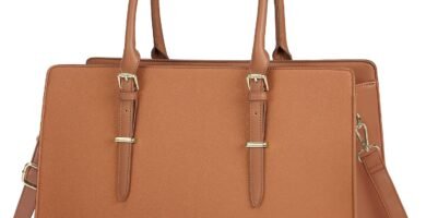 IGOLUMON Laptop Bags for Women 15.6 Inch Tote Bag Large Leather Ladies Handbags Shoulder Bags Designer Women’s Totes for Work School Business Brown IGOLUMON Laptop Bags for Women 15.6 Inch Tote Bag Large Leather Ladies Handbags Shoulder Bags Designer Women’s Totes for Work School Business Brown