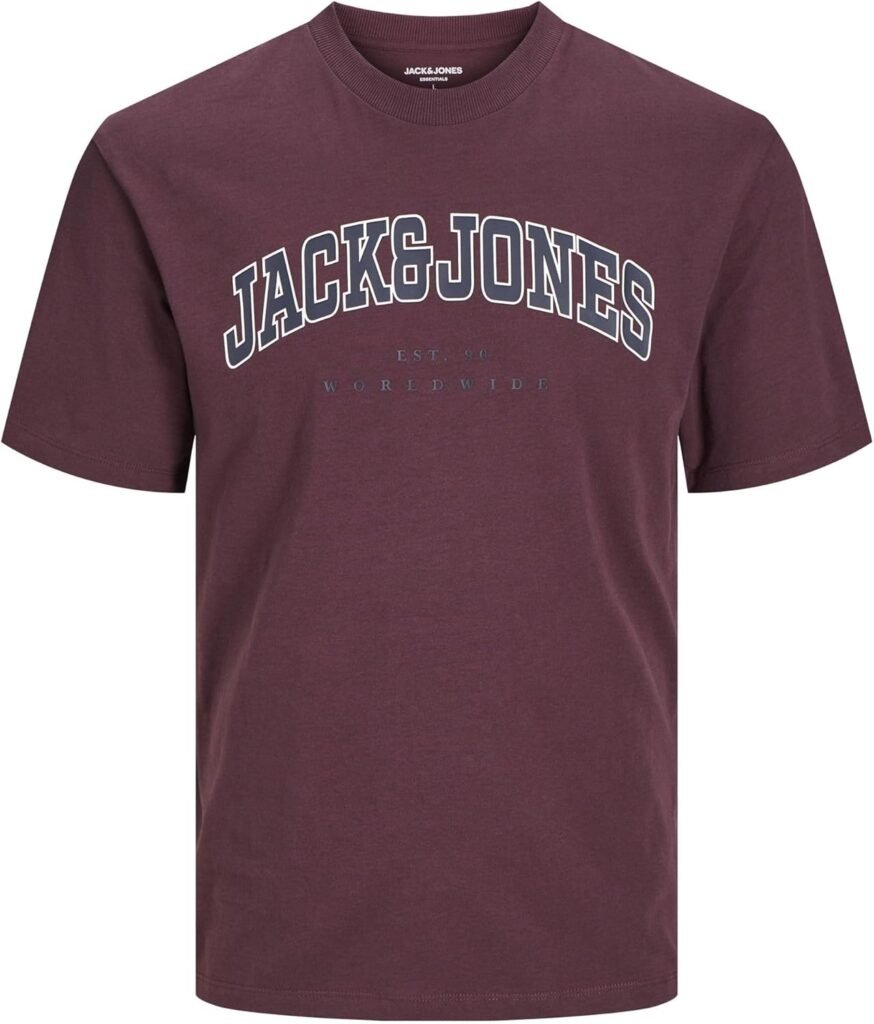 JACK & JONES Men’s Jjecaleb Varsity Tee Ss O-Neck Noos T-Shirt